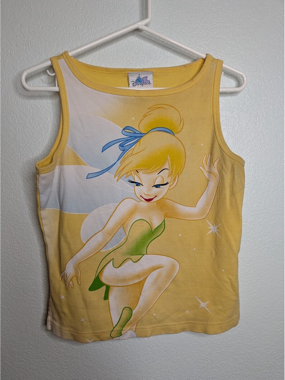 Disneyland Resort Tinker Bell Yellow Graphic Tank Top Women’s M Disney